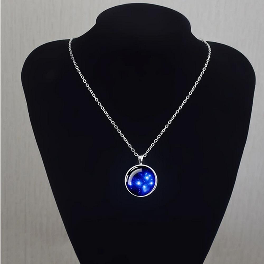 Unique Galaxy Nebula Silver Necklace - Universe Jewelry - Glass Dome Pendent Necklace - Perfect Astronomy Lovers Gift