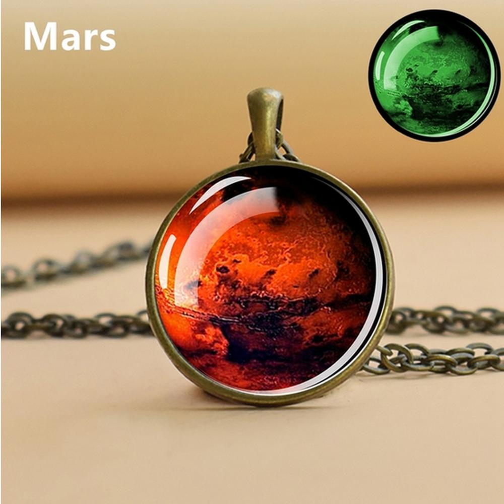 Unique Galaxy Solar System Bronze Necklace - Universe Jewelry - Glass Dome Pendent Necklace - Perfect Astronomy Lovers Gift