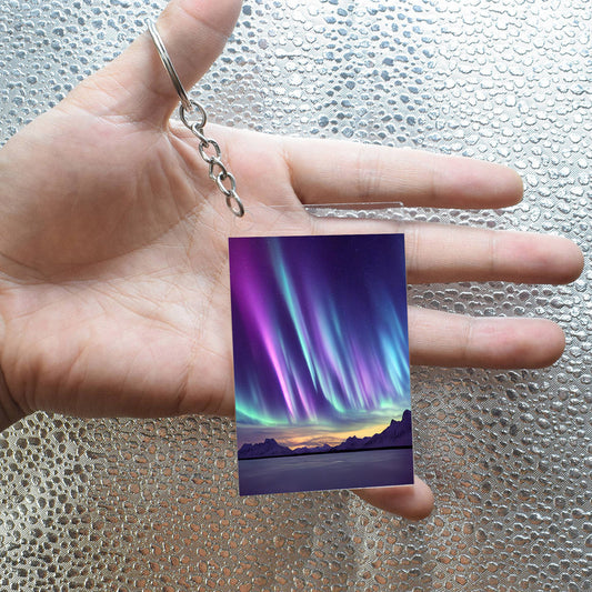 Unique Aurora Borealis Acrylic Keyring - Northern Light Jewelry - 1-sided Acrylic Key Chain - Perfect Aurora Lovers Gift 4