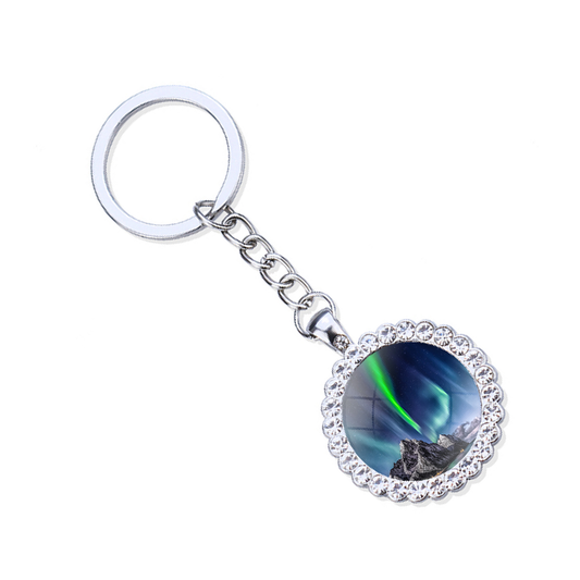 Aurora Borealis Silver Keyring - Northern Light Jewelry - Rhinestones Glass Key Chain - Perfect Aurora Lovers Gift 6