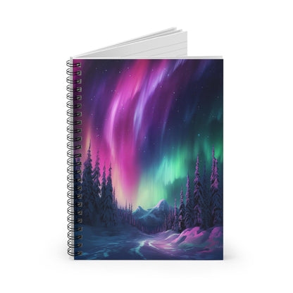 Unique Aurora Borealis Spiral Notebook Ruled Line - Personalized Northern Light View - Stationary Accessories - Perfect Aurora Lovers Gift 35