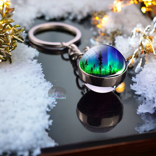 Aurora Borealis Keyring - Northern Light Jewelry - Double Side Glass Ball Key Chain - Perfect Aurora Lovers Gift 17