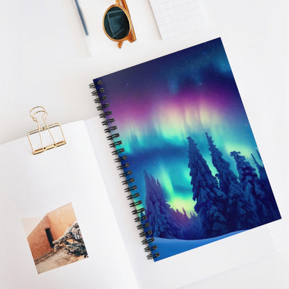 Unique Aurora Borealis Spiral Notebook Ruled Line - Personalized Northern Light View - Stationary Accessories - Perfect Aurora Lovers Gift 43