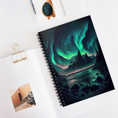 Unique Aurora Borealis Spiral Notebook Ruled Line - Personalized Northern Light View - Stationary Accessories - Perfect Aurora Lovers Gift 41