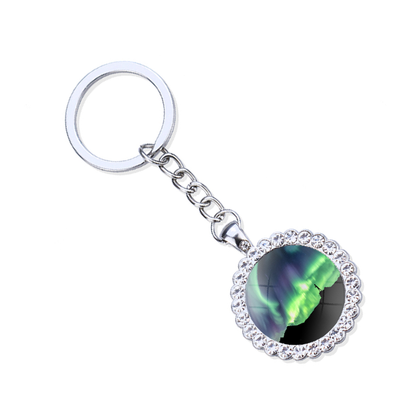Aurora Borealis Silver Keyring - Northern Light Jewelry - Rhinestones Glass Key Chain - Perfect Aurora Lovers Gift 8