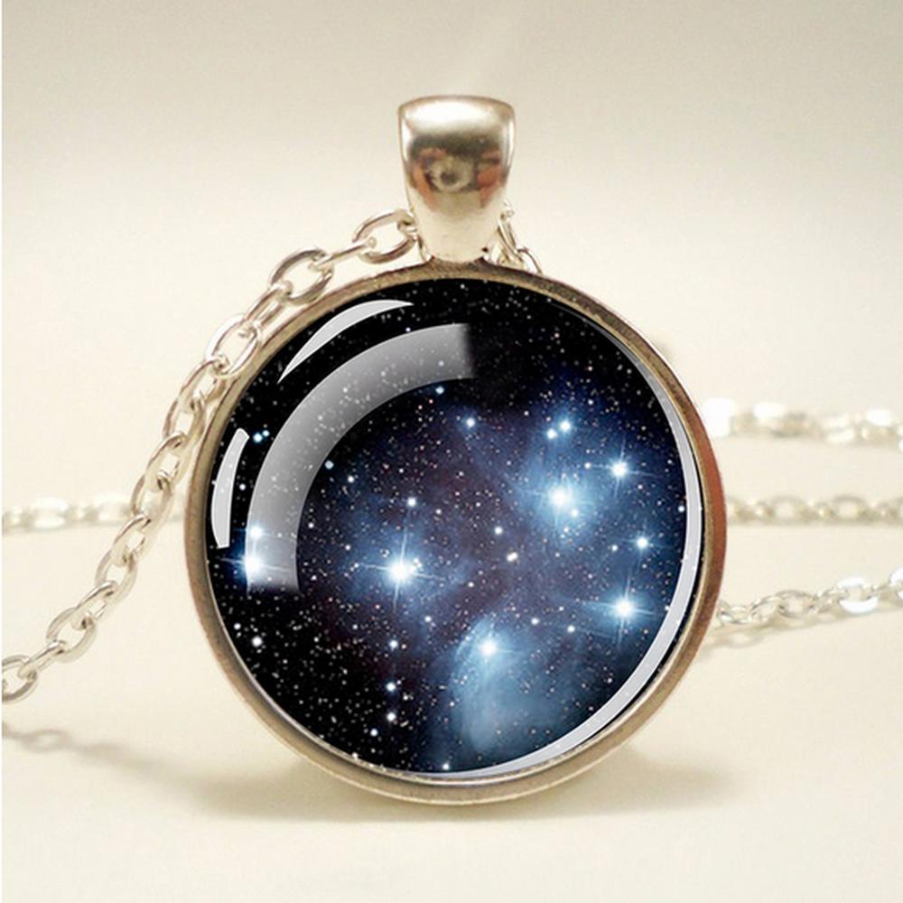 Unique Galaxy Nebula Silver Necklace - Universe Jewelry - Glass Dome Pendent Necklace - Perfect Astronomy Lovers Gift