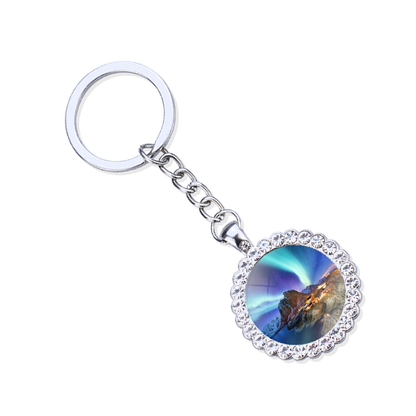 Aurora Borealis Silver Keyring - Northern Light Jewelry - Rhinestones Glass Key Chain - Perfect Aurora Lovers Gift 12