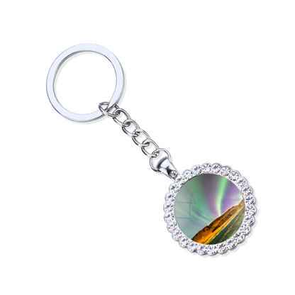 Aurora Borealis Silver Keyring - Northern Light Jewelry - Rhinestones Glass Key Chain - Perfect Aurora Lovers Gift 5