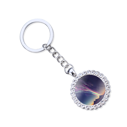 Aurora Borealis Silver Keyring - Northern Light Jewelry - Rhinestones Glass Key Chain - Perfect Aurora Lovers Gift 4