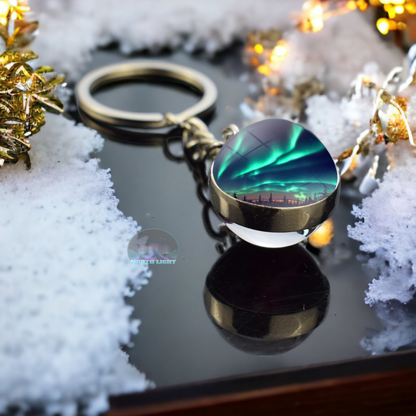 Aurora Borealis Keyring - Northern Light Jewelry - Double Side Glass Ball Key Chain - Perfect Aurora Lovers Gift 3