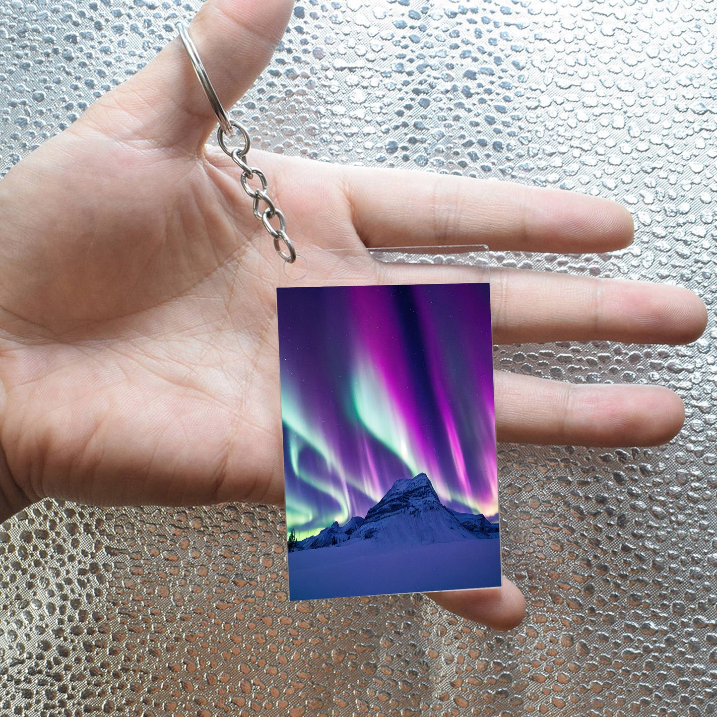 Unique Aurora Borealis Acrylic Keyring - Northern Light Jewelry - 1-sided Acrylic Key Chain - Perfect Aurora Lovers Gift 2