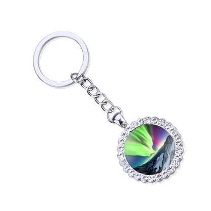 Aurora Borealis Silver Keyring - Northern Light Jewelry - Rhinestones Glass Key Chain - Perfect Aurora Lovers Gift 9