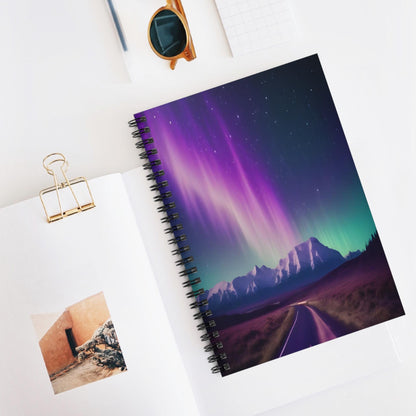 Unique Aurora Borealis Spiral Notebook Ruled Line - Personalized Northern Light View - Stationary Accessories - Perfect Aurora Lovers Gift 29