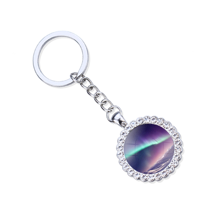 Aurora Borealis Silver Keyring - Northern Light Jewelry - Rhinestones Glass Key Chain - Perfect Aurora Lovers Gift 2