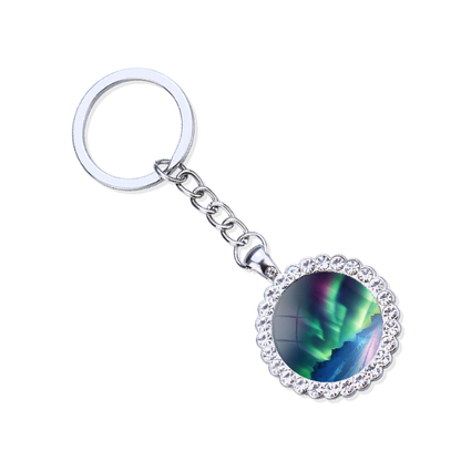 Aurora Borealis Silver Keyring - Northern Light Jewelry - Rhinestones Glass Key Chain - Perfect Aurora Lovers Gift 13