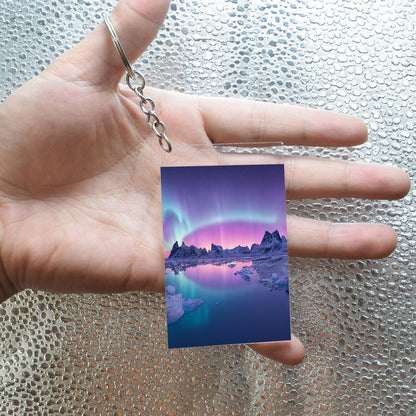 Unique Aurora Borealis Acrylic Keyring - Northern Light Jewelry - 1-sided Acrylic Key Chain - Perfect Aurora Lovers Gift 4