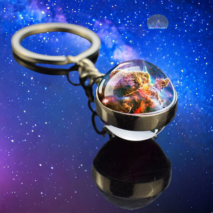 Solar System Galaxy Nebula Star Keyring - Universe Cosmos Jewelry - Double Side Glass Ball Key Chain - Perfect Astronomy Lovers Gift 3