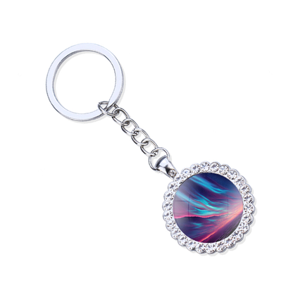 Aurora Borealis Silver Keyring - Northern Light Jewelry - Rhinestones Glass Key Chain - Perfect Aurora Lovers Gift 4