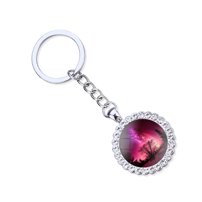 Aurora Borealis Silver Keyring - Northern Light Jewelry - Rhinestones Glass Key Chain - Perfect Aurora Lovers Gift 10
