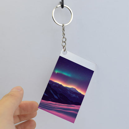 Unique Aurora Borealis Acrylic Keyring - Northern Light Jewelry - 1-sided Acrylic Key Chain - Perfect Aurora Lovers Gift 2
