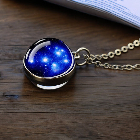 Unique Galaxy Nebula Silver Necklace - Universe Jewelry - Double Side Glass Ball Pendent Necklace - Perfect Astronomy Lovers Gift 8