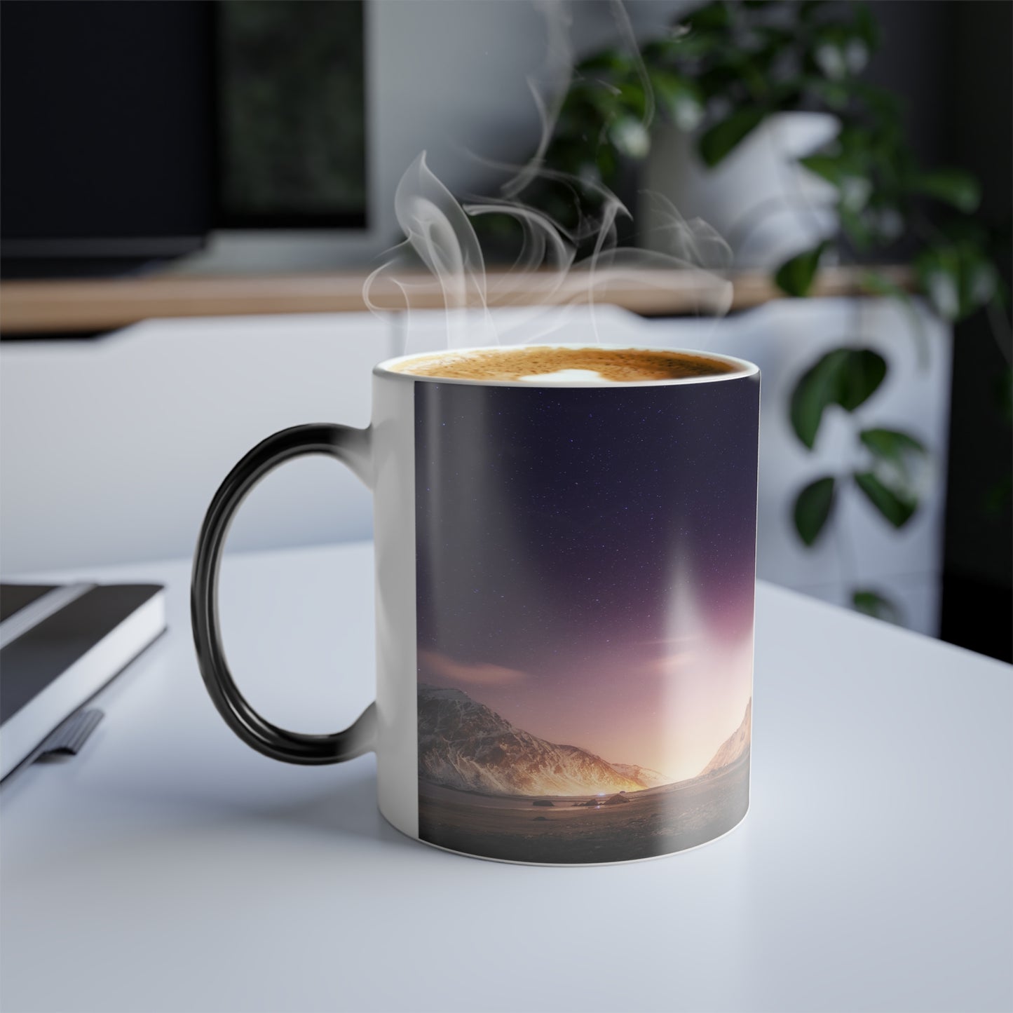 Enchanting Aurora Borealis Heat Sensitive Mug - Northern Lights Magic Color Morphing Mug 11oz - Heat Reactive Night Sky Coffee Cup - Perfect Gift for Nature Lovers 7