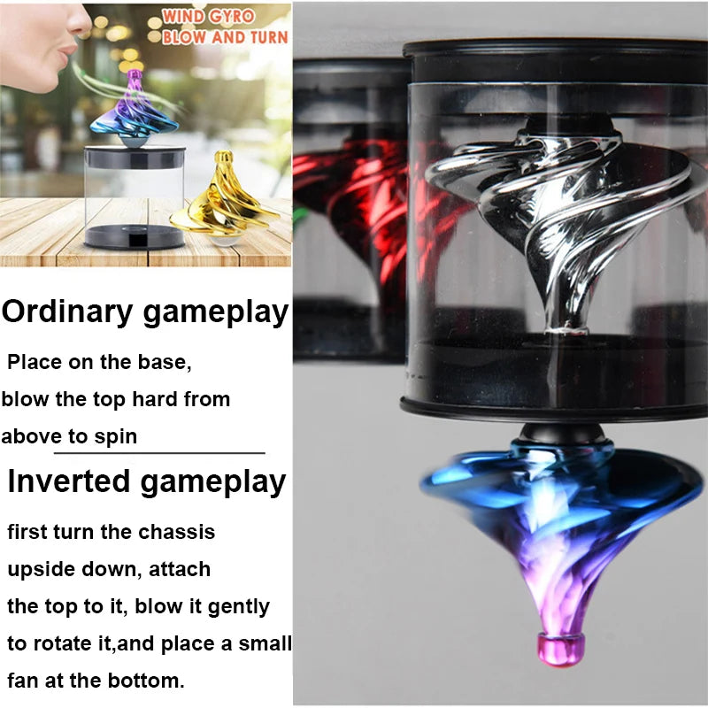 Funny Desk Wind Blowing Toy Rotating Pocket Toy Fidget Kinetic Spinner Adult Stress Relief Toys For Children Birthday Gift