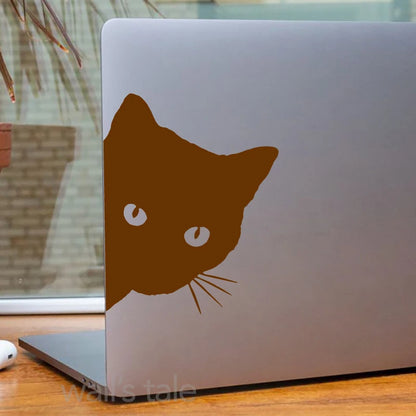 Peeking Cat Vinyl Sticker Car Bumper Window Decals , Funny Cute Cat Peekers Decal Laptop Phone Decorative Removable Stickers
