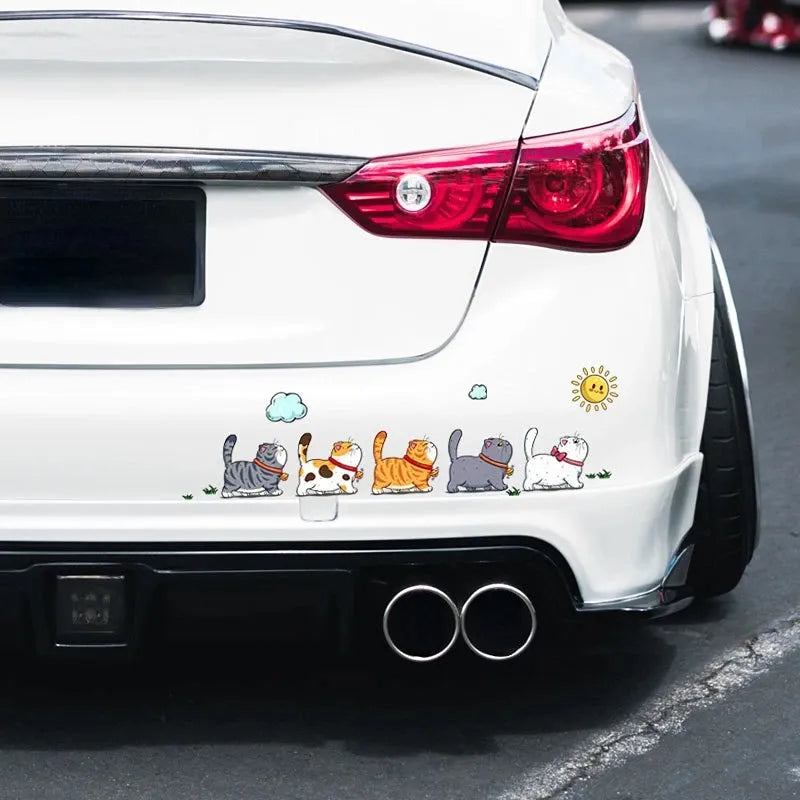 Climbing Cats Car Sticker Funny Animal Styling Waterproof Stickers Decoration Car Body Home Window Creative Decals Decor