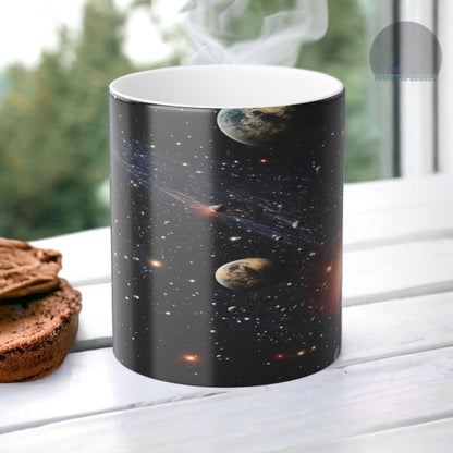 Enchanting Universe Cosmos Heat Sensitive Mug - Solar System Magic Color Morphing Mug 11oz - Heat Reactive Night Sky Coffee Cup - Perfect Gift for Astronomy Lovers