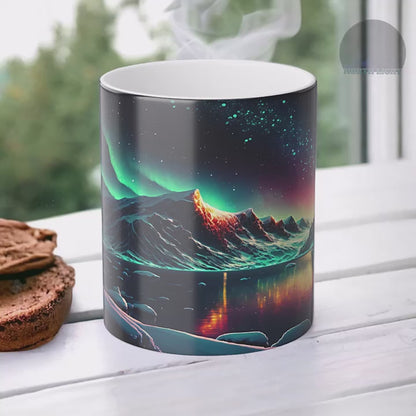 Enchanting Aurora Borealis Heat Sensitive Mug - Northern Lights Magic Color Morphing Mug 11oz - Heat Reactive Night Sky Coffee Cup - Perfect Gift for Nature Lovers 22