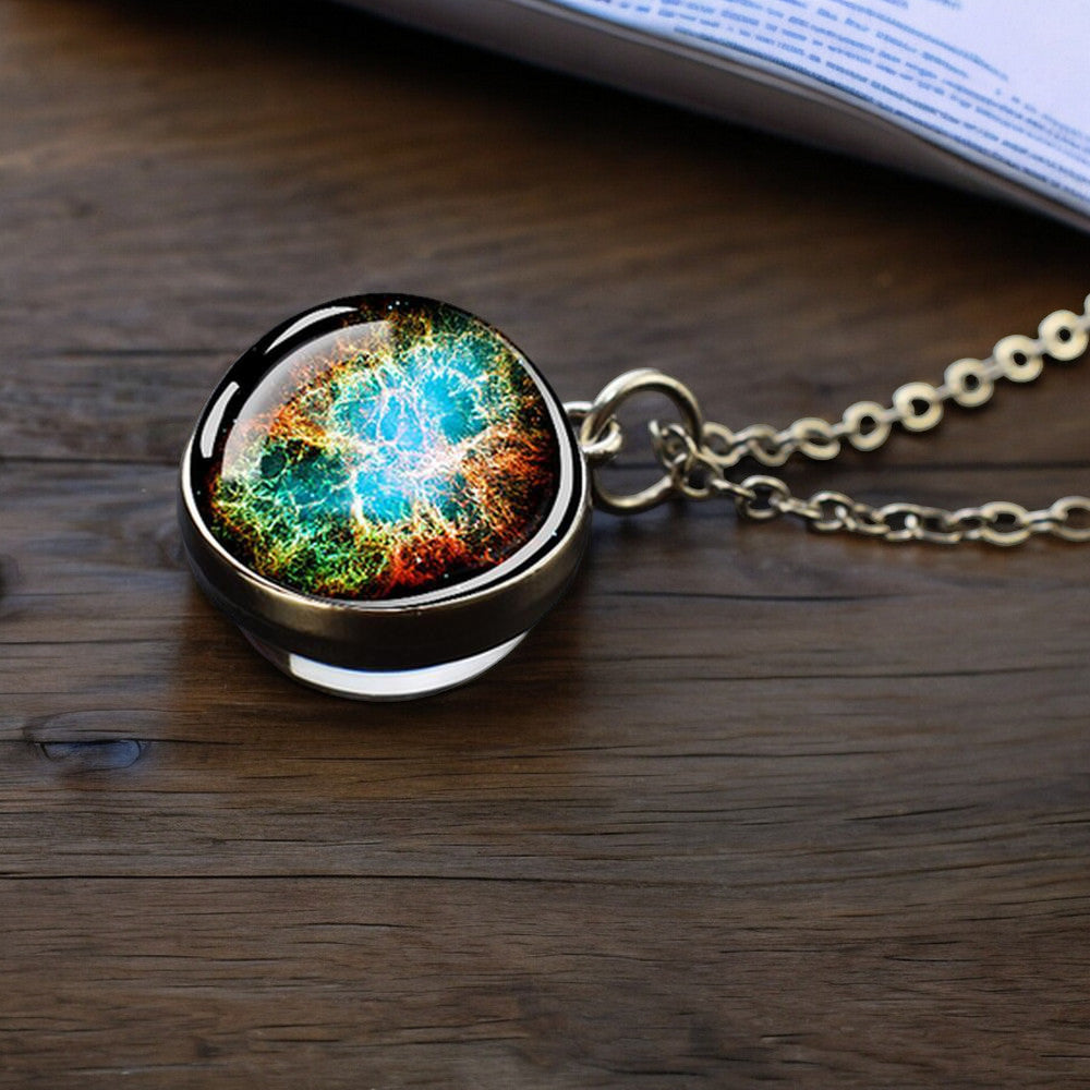 Collier unique en argent nébuleuse galaxie - Bijoux univers - Collier pendentif boule de verre double face - Cadeau parfait pour les amateurs d’astronomie 5