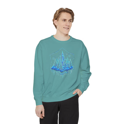 Snowflake Winter Snow Unisex Garment-Dyed Sweatshirt - Magical Night Starry Sky Nature Adventure Holiday - Autumn Fall T-shirt - Nature Gift