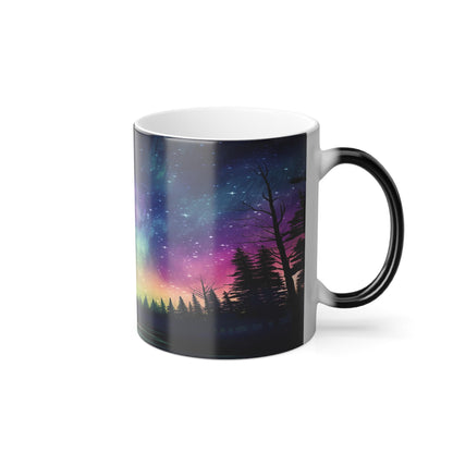 Enchanting Aurora Borealis Heat Sensitive Mug - Northern Lights Magic Color Morphing Mug 11oz - Heat Reactive Night Sky Coffee Cup - Perfect Gift for Nature Lovers 8