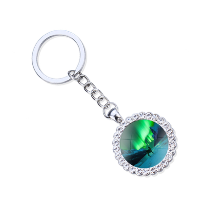 Aurora Borealis Silver Keyring - Northern Light Jewelry - Rhinestones Glass Key Chain - Perfect Aurora Lovers Gift 16