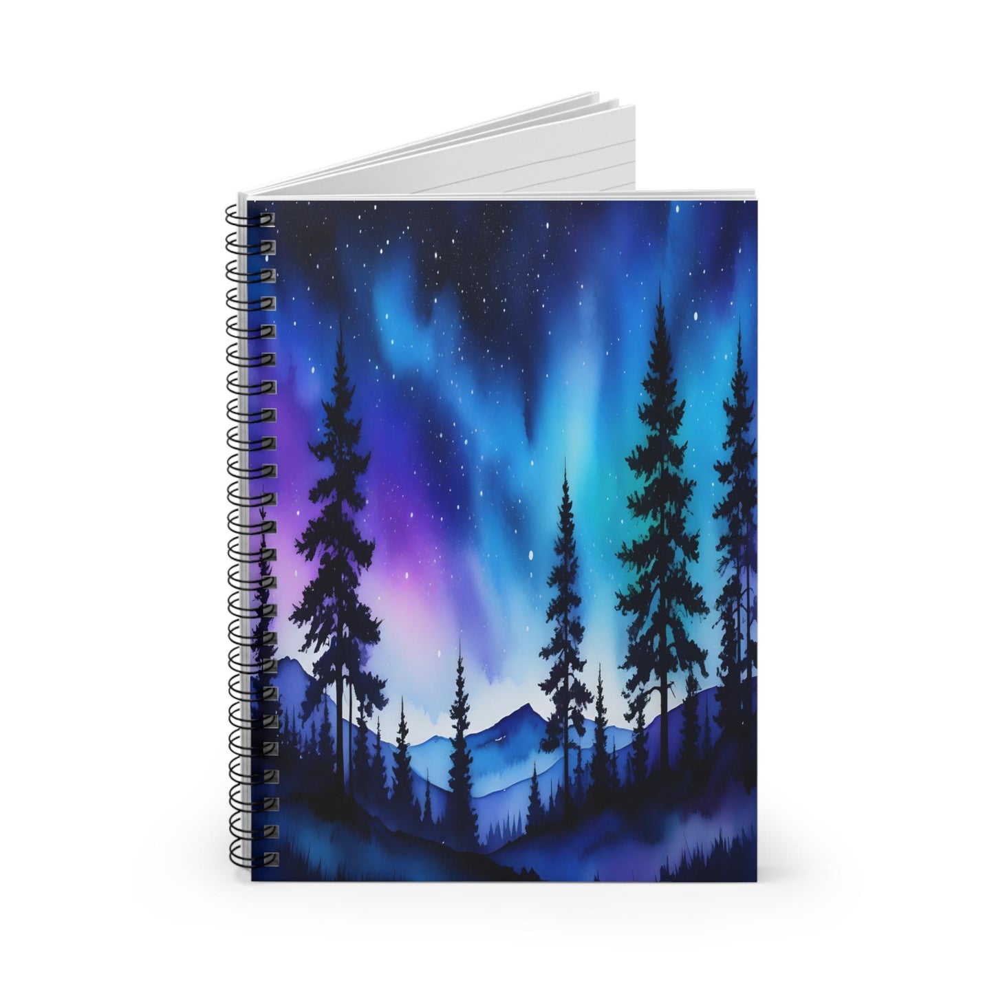Unique Aurora Borealis Spiral Notebook Ruled Line - Personalized Northern Light View - Stationary Accessories - Perfect Aurora Lovers Gift 44