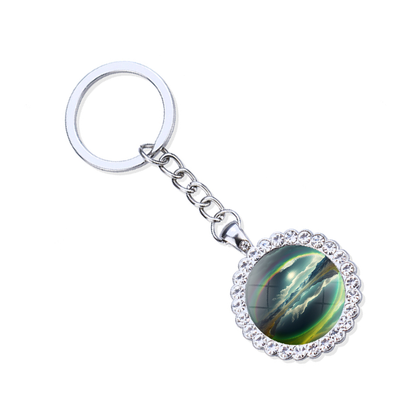Aurora Borealis Silver Keyring - Northern Light Jewelry - Rhinestones Glass Key Chain - Perfect Aurora Lovers Gift 14