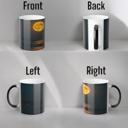 Color Morphing Moon Mug, Heat-Activated Drinkware for Nature Lovers, Cozy Moments, Gift for Her, Home Decor, Birthday, Relaxation, Beach Vibes