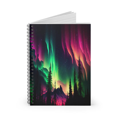 Unique Aurora Borealis Spiral Notebook Ruled Line - Personalized Northern Light View - Stationary Accessories - Perfect Aurora Lovers Gift 38