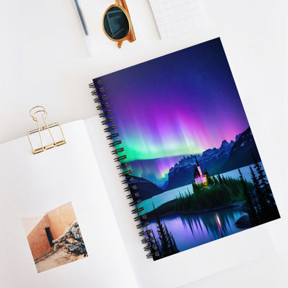 Unique Aurora Borealis Spiral Notebook Ruled Line - Personalized Northern Light View - Stationary Accessories - Perfect Aurora Lovers Gift 31