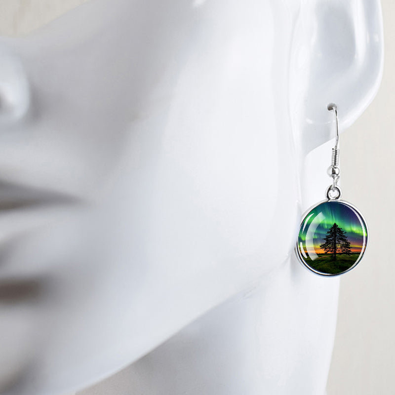 Boucles d’oreilles uniques Aurora Borealis Drop - Bijoux Northern Lights - Boucles d’oreilles Dangle Cabochon en verre - Perfect Aurora Lovers Gift 31 