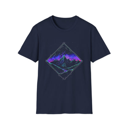 Aurora Borealis Unisex Softstyle T-Shirt - Gildan 64000 - Northern Lights Arctic Mountain River Nature Night Sky Adventure - Autumn Fall T-shirt - Aurora Gift