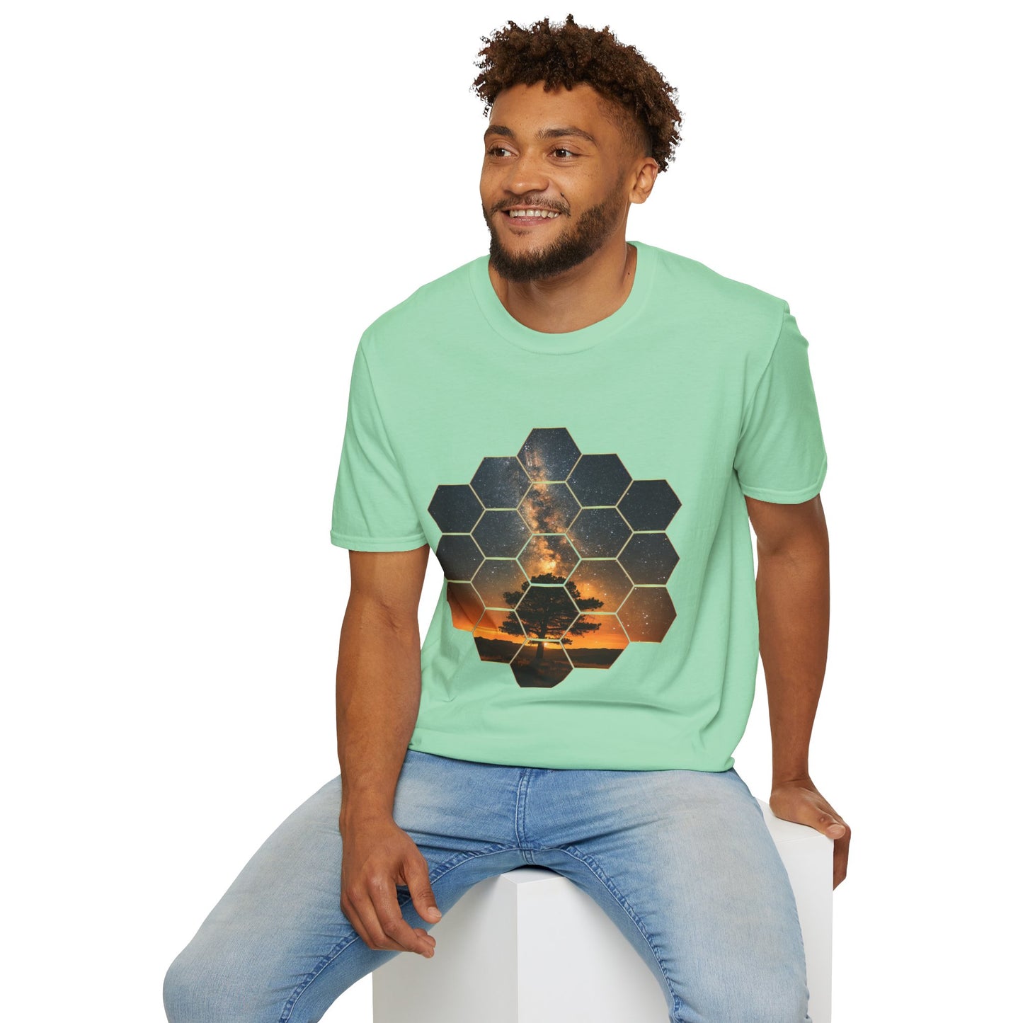 JWST Unisex Softstyle T-Shirt - Tree Milky Way Space Nebula Galaxy Universe - Autumn Fall T-shirt - Astronomy Gift