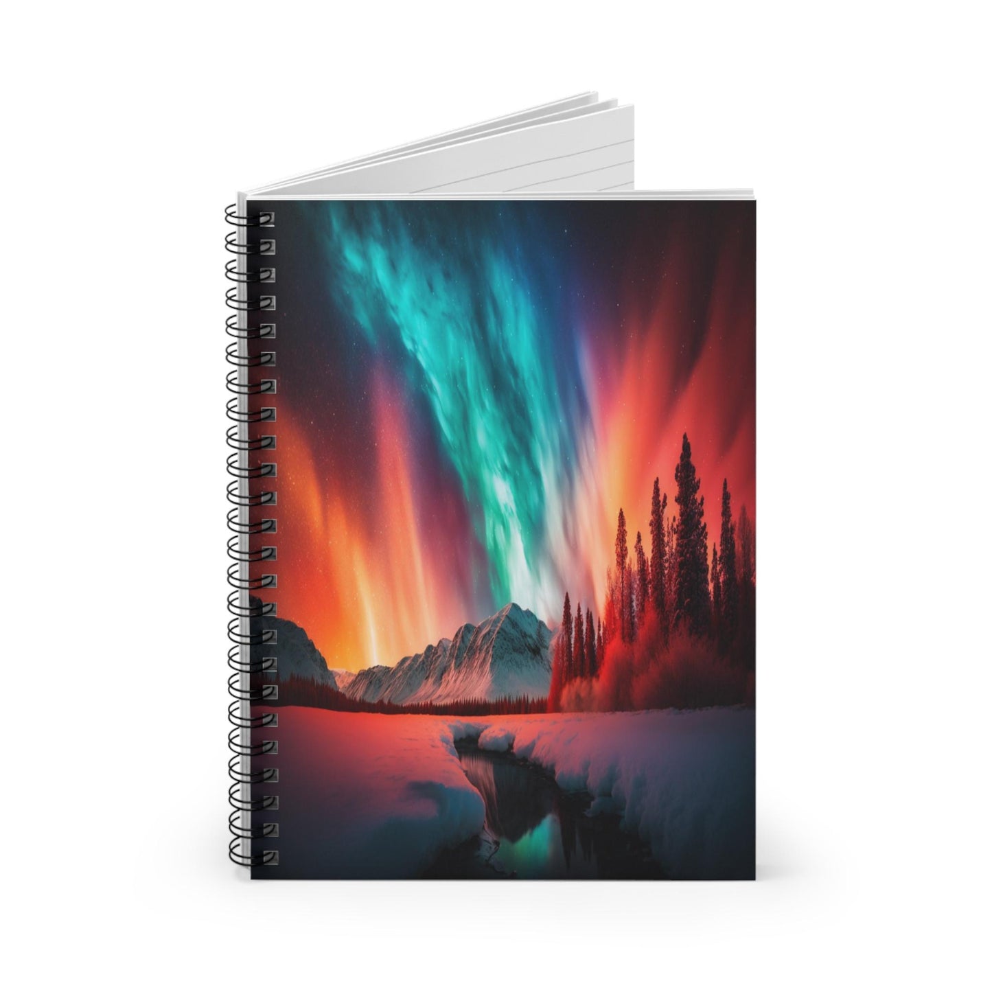 Unique Aurora Borealis Spiral Notebook Ruled Line - Personalized Northern Light View - Stationary Accessories - Perfect Aurora Lovers Gift 40