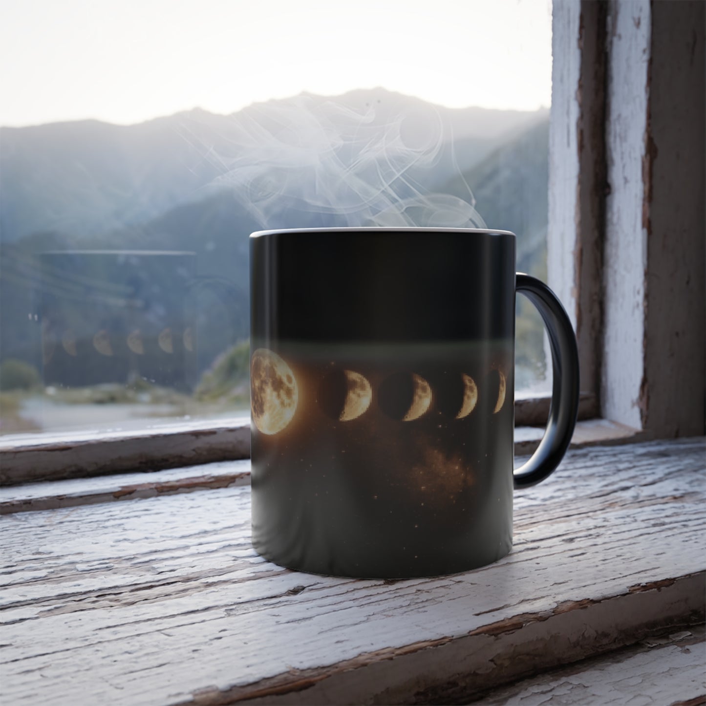 Lunar Phases Color Morphing Mug | Cozy Nighttime Vibe, Gift for Astronomers, Home Decor, Unique Coffee Tea Cup, Ideal for Birthdays