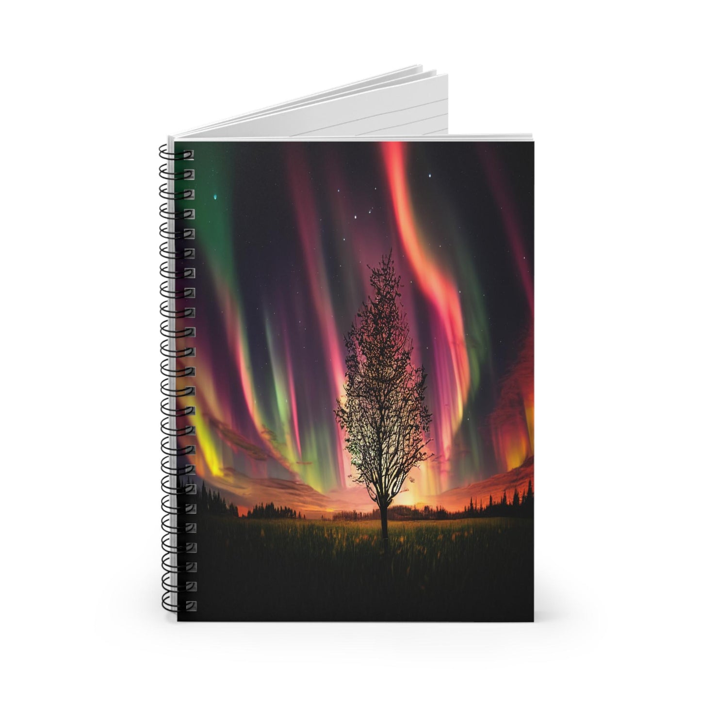 Unique Aurora Borealis Spiral Notebook Ruled Line - Personalized Northern Light View - Stationary Accessories - Perfect Aurora Lovers Gift 37