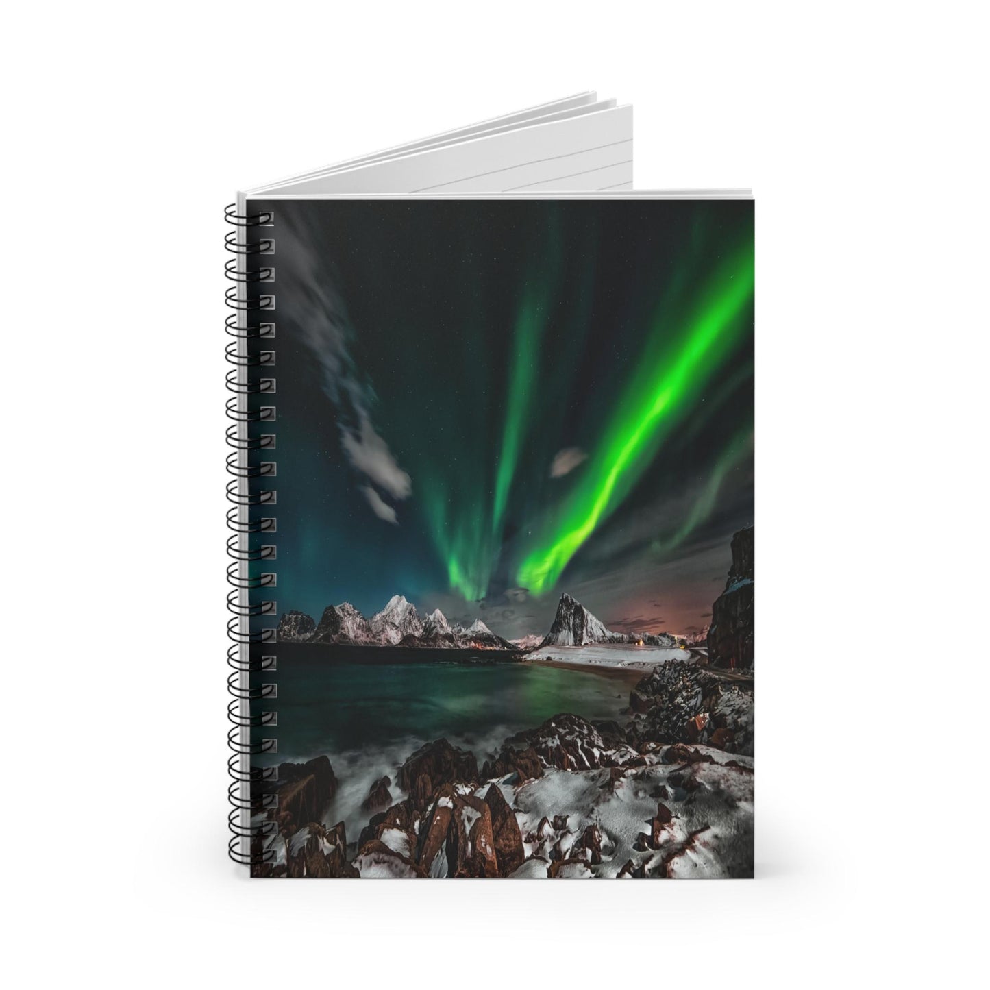 Unique Aurora Borealis Spiral Notebook Ruled Line - Personalized Northern Light View - Stationary Accessories - Perfect Aurora Lovers Gift 24