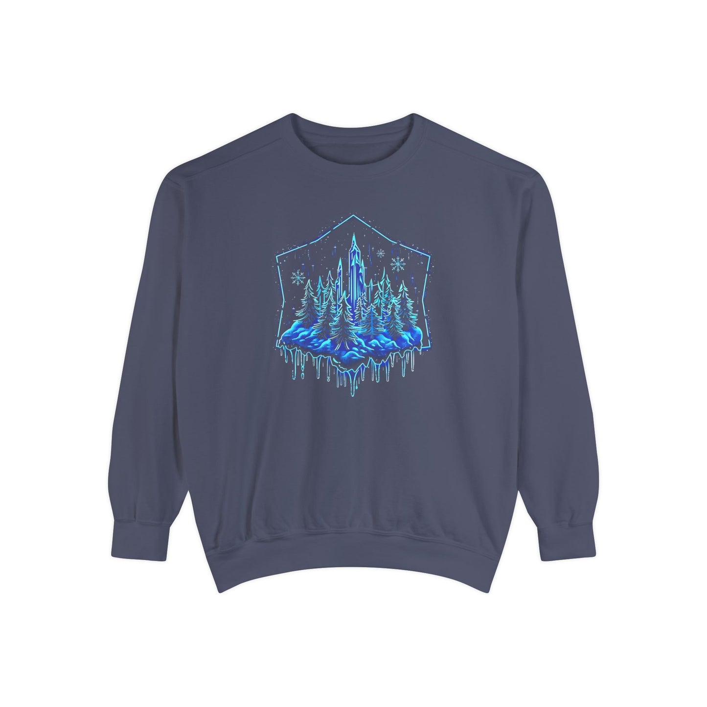 Snowflake Winter Snow Unisex Garment-Dyed Sweatshirt - Magical Night Starry Sky Nature Adventure Holiday - Autumn Fall T-shirt - Nature Gift