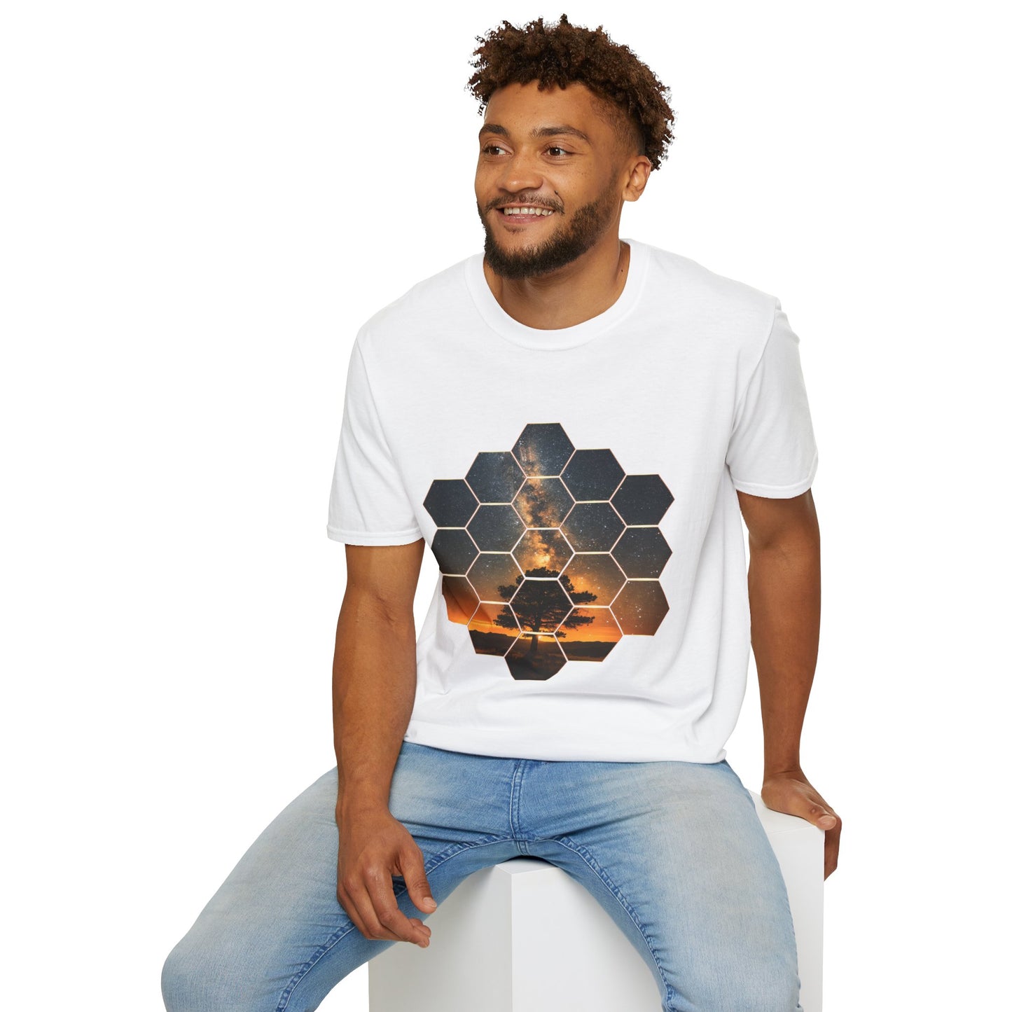 JWST Unisex Softstyle T-Shirt - Tree Milky Way Space Nebula Galaxy Universe - Autumn Fall T-shirt - Astronomy Gift