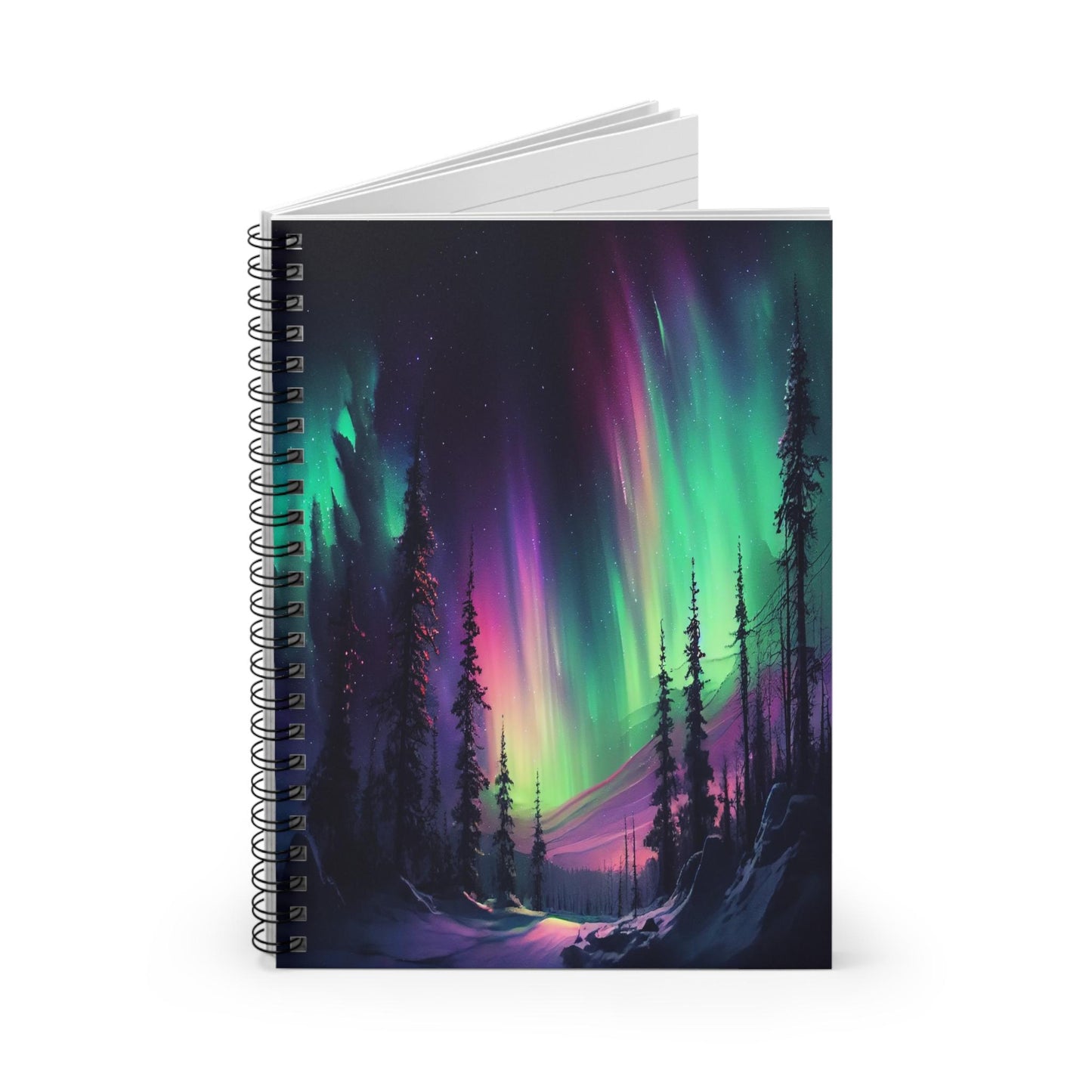 Unique Aurora Borealis Spiral Notebook Ruled Line - Personalized Northern Light View - Stationary Accessories - Perfect Aurora Lovers Gift 36